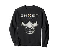 Ghost of Yotei Samurai Mask with Logo Video Game Sweatshirt, Adult Unisex, Black, X-Large