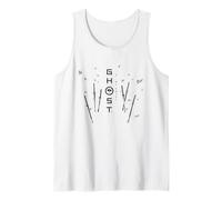 Ghost of Yotei Swords and Falling Leaves Black & White Art Tank Top
