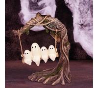 Ghost on a Tree Swing - Swinging Shadows, 2026 New Cute Swinging Ghost Halloween Figurine Indoor Decoration, Funny Ghost Tree Swing Decor, for Desktop Bookshelf Garden Patio Lawn Halloween Decor