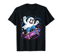 Ghost on Skateboard Halloween Costume Design for Skater T-Shirt