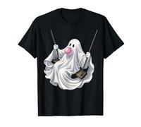 Ghost on Swing Blowing Bubble Gum Funny Spooky Halloween Value Graphic T-Shirt