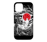 Ghost on Swing Haunted Castle Red Moon Spooky Vibe Case for iPhone 12/12 Pro