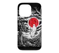 Ghost on Swing Haunted Castle Red Moon Spooky Vibe Case for iPhone 13 Pro