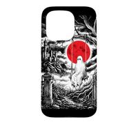 Ghost on Swing Haunted Castle Red Moon Spooky Vibe Case for iPhone 15 Pro