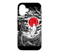 Ghost on Swing Haunted Castle Red Moon Spooky Vibe Case for iPhone 16