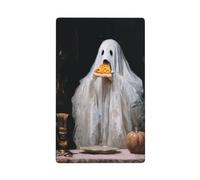 Ghost Open Moth Eating Pizza Piece Single Toggle Blank Wall Plate Light Switch Cover Decorative 1 Gang for Kitchen Room Bathroom Size 11.4x7cm