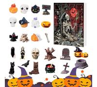 Ghost Ornament Advent - Fabric Material Halloween Decor,Spooky Calendar,Holiday Display | Halloween Ghost Set,24 Day Ornament Calendar,Kids Party Fun,Seasonal Decor,Fabric Ghosts Advent For Nursery