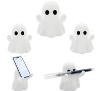 Ghost Pen Holder Desk, Halloween-Themed Resin Figurine, 2.87x2.6in Small Cute Organizer, Halloween Ghost Figurine, Decorative Brush Support, Spooky Pen Holder Decor, Ideal for Home and Workspaces
