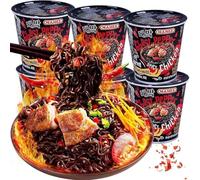 Ghost Pepper Noodles Spicy Dry Mixed Noodles 80g/barrel, Million Degree of Spicy Lamian Noodles Devil Chili Dry Mixed Noodles Spicy Dry Instant Noodles Super Spicy Instant Noodles Cup Noodles (4 can)