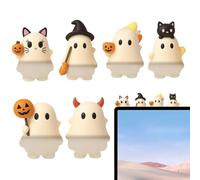 Ghost Phone Figure, Peel Stick Buddy, 1.97x1.18in Halloween Compact Figures, Easy Adhesive Design, Authentic Lightweight Material for Phone Tablet Computer Decor, Spooky Season