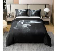 Ghost Pianist 100% Cotton Duvet Cover Single Size,Horror Theme Bedding Set 2Pcs for Kids Girls Boys Room Decor,Vintage Gothic Comforter Cover Halloween Style Quilt Covers,1 Pillowcase