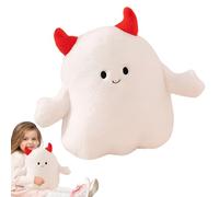 Ghost Pillow Halloween | Cartoon Plush Doll | Halloween Cartoon Ghost Pillow with Pumpkin Hat or Evil Horn for Living Room, Bedroom, Dormitory, Apartment, Nursery, Mantle