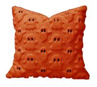 Ghost Pillowcase, 18x18 Inch 45x45cm, Soft Fabric Gothic White Breathable 0.33Lb | Halloween Decorative Cushion Shell For Sofa Back And Scary Bedroom Accents, Orange, Se référer au descriptif