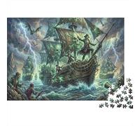 Ghost Pirate Fleet 1000 Piece Jigsaw Puzzle,Whimsical Challenge,Adults & Kids 14+,Home Wall Decor,Educational Toy,Premium Cardboard,Gift Idea,Stress Relief 70x50cm