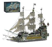 Ghost Pirate Ship Building Set, 5865 PCS Flying Dutchman Model with Tattered Sails, Green Ghost Boat Bricks Kit, Nautical Decor Toys Halloween Gothic Display, Collectible Toy Gift for Teens & Adults