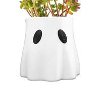 Ghost Planter | Halloween Candy Bowl Cube Planter | Cute Ghost Figure Flower Map Table Decorations | Plant Containers & Accessories For Writer's Living Room