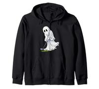 Ghost Playing Golf Funny Golfer Halloween Zip Hoodie