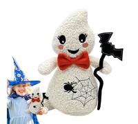 Ghost Plush Toy Halloween Ghost Plush Toy | Halloween Ghost Stuffed Plush Toy | 26cm/10.2 Inch Ghost Doll with Spider and Bat Pattern, Sensory Decoration for Party and Fest