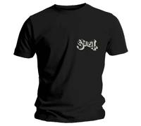 (S, Black) Ghost Pocket Band Logo T Shirt