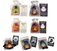 Ghost Pocket Cards Hallowee Ghosts Pocket Hug Emotion Support Ghost With Inspirational Card Cute Mini Charm Emotional Support Token Halloween Positive Motivitional Gifts for Friends Colleagues Family