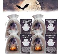 Ghost Pocket Cards, Pocket Comfort Ghosts, A Hug in Your Pocket, Cute Pockets Hug Ghost with Encouragement Card, Mini Charm for Emotional Support, Halloween Emotional Support, Small Keepsake (A*4)