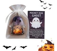 Ghost Pocket Cards,Pocket Comfort Ghosts Pockets Hug Ghost with Encouragement Card Cute Mini Charm,Emotional Support Token,Mini Decorative Keepsake,Inspirational Gift for Friends,Colleagues,Family