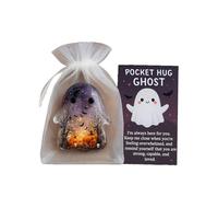 Ghost Pocket Hug, Ghost Pocket Card, Pocket Comforting Ghost, Cute Mini Charm, Inspirational Gift for Friends, Halloween Emotional Support Pocket Gift (Purple)