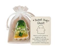 Ghost Pocket Hug,Ghost Pocket Cards,Halloween Ghosts Pocket Hugs,Pocket Comforting Ghost,Halloween E/motional S/upport P/ocket Gift,Cute Mini Charm,Encouragement Card,H/alloween Gifts,Ghos/t Pocke/t B