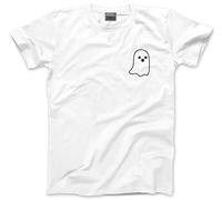 Ghost Pocket Logo Men's Unisex T-Shirt - White Large