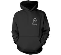 Ghost Pocket Logo Unisex Hoodie - Black Large