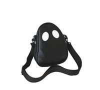 Ghost Pu Leather Gothic Crossbody Shoulder Bag with Zipper Closure(black)