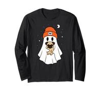 Ghost Pug Animal Lover Halloween Beenie Hat Mom Dad Kids Long Sleeve T-Shirt