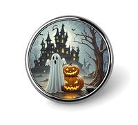 Ghost Pumpkin Castle Button Badge Classic Cute Brooches Fashion Round Badge Exquisite Metal Lapel Pin Personalized Pins Buttons for Clothing Backpack Hat Jackets Decoration