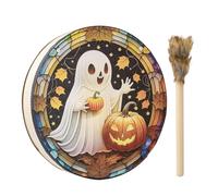 Ghost Pumpkin Drum | Shamanic Drum with Drum Stick | Ghost Pumpkin Drum Shamanic Drums for Spiritual Music, Reflection, Meditation