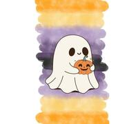 Ghost & Pumpkin Fall Notebook - Cute 6x9 Lined Journal for Autumn Writing