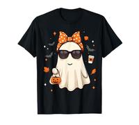 Ghost Pumpkin Ice Coffee Retro Halloween Costume Men Women T-Shirt
