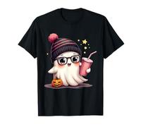 Ghost Pumpkin Ice Coffee Retro Halloween Costume Men Women T-Shirt