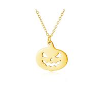 Ghost Pumpkin Pendant Necklace for Women Men Minimalist Stainless Steel Dainty Spider Black Cat Tiny Chain Necklace for Halloween Cosplay Party Christmas Holiday Jewelry Accessories, S, Stainless