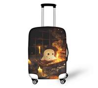 Ghost Read Book Luggage Cover for 25inch-28inch Elastic Washable Stretch Suitcase Protector for All Saints' Day Anti-Scratch Travel Suitcase Cover Travel