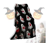 Ghost Reading Blanket, 2025 Upgrade Halloween Ghost Reading A Book Throw Blanket 50 x 60 Inch Lightweight Cozy Soft Knitted All Season Couch Bed Reading Corner (C)
