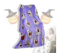 Ghost Reading Blanket, 2025 Upgrade Halloween Ghost Reading A Book Throw Blanket 50 x 60 Inch Lightweight Cozy Soft Knitted All Season Couch Bed Reading Corner (E)