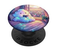 Ghost Reading Book Cute Bookish Beside Wildflower Fields PopSockets Adhesive PopGrip