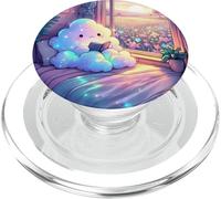Ghost Reading Book Cute Bookish Beside Wildflower Fields PopSockets PopGrip for MagSafe