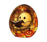 Ghost Reading Book Lamp, Adorable Ghost Reading Night Light, Halloween Decor, for Bedroom Study Room, Reader Gift