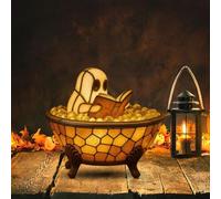 Ghost Reading Book Lamp, Ghost Bubble Bath Lamp, Halloween Ghost Night Light, Cute LED Lamp for Halloween Decor, Color-Changing Mood Light, Ghost-Themed Bathtub Lamps for Halloween Party (#B USB)