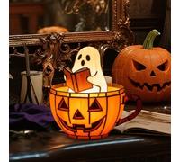 Ghost Reading Book Lamp, Ghost Bubble Bath Lamp, Handmade Halloween Ghosts Night Light Up, Adorable Reading LED Light for Bathroom Decor, Ghosts Flickering Nightlight for Readers & Book Lover