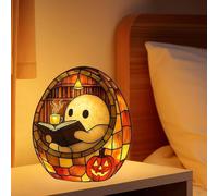 Ghost Reading Book Lamp,Halloween Lamps Ghost Light Decor,Ghost Flickering Nightlight for Readers & Book Lover (A)