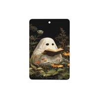 Ghost Reading Books In The Garden Car Air Fresheners 4 Pcs Hanging Scented Cards Fragrance Scented Cards For Car Aromatherapy Tablets