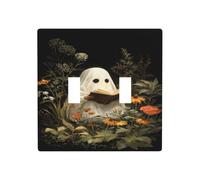 Ghost Reading Books in The Garden Double Gang Toggle Light Cover Wall Plate Switch Decor Standard Size - 11.4x11.4cm