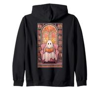 Ghost Reading the Evening Reader Book Lover Mosaic Zip Hoodie